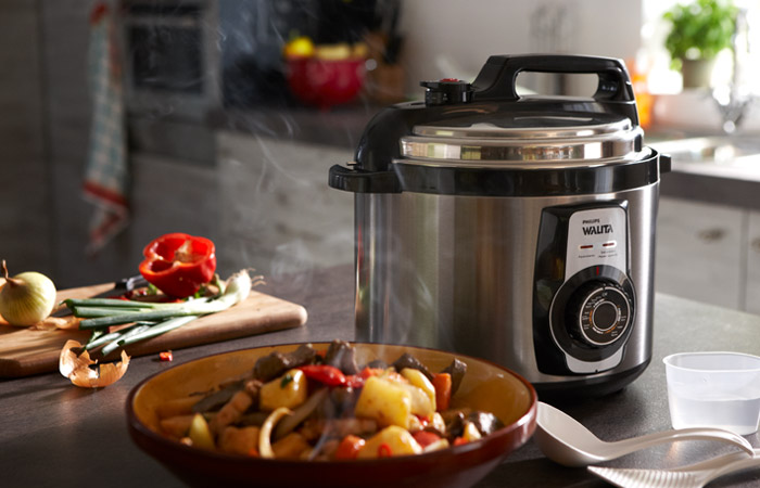 Olla presi&oacute;n el&eacute;ctrica comida saludable